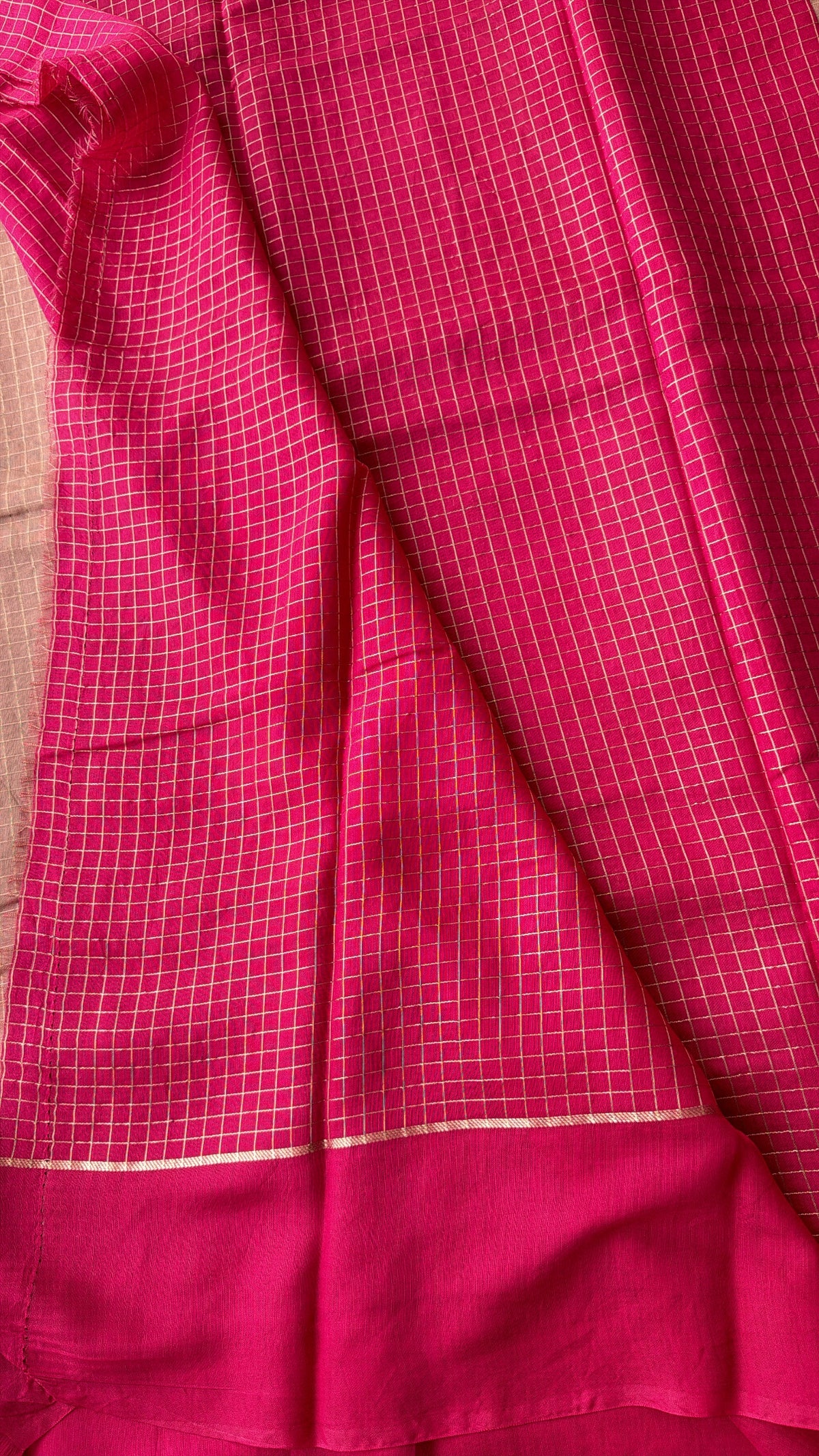 Art silk checks (Dusty Rose Pink) - TN417