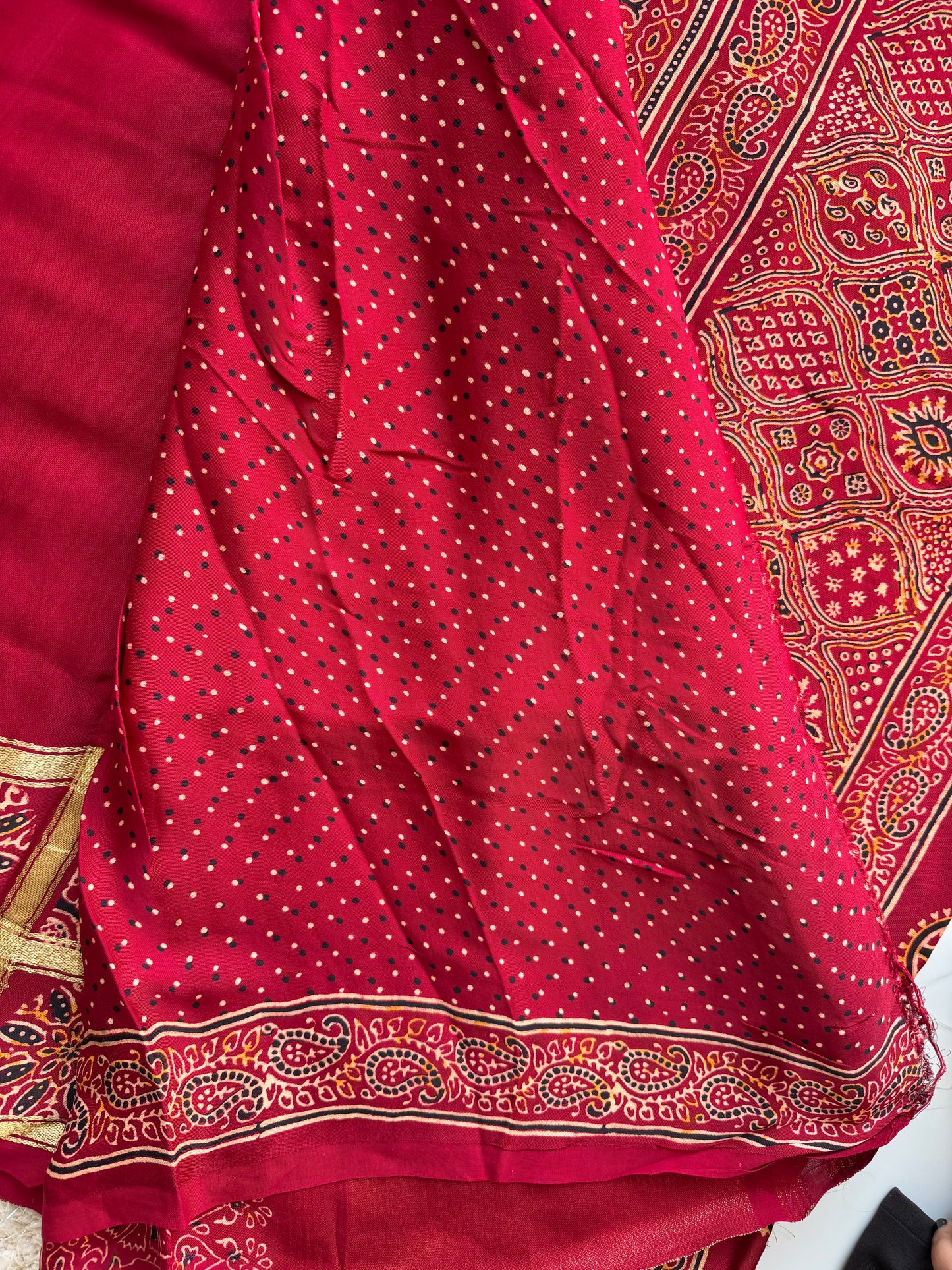 Ajrak Printed Modal Silk Saree - TN180