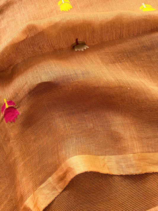 Silk Linen Jamdani Saree - TN281