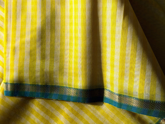 Handloom Maheshwari Yellow- TN343