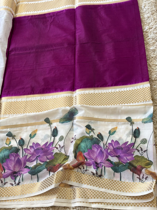 Semi Mysore Crepe Silk : Deep Wine - TN071