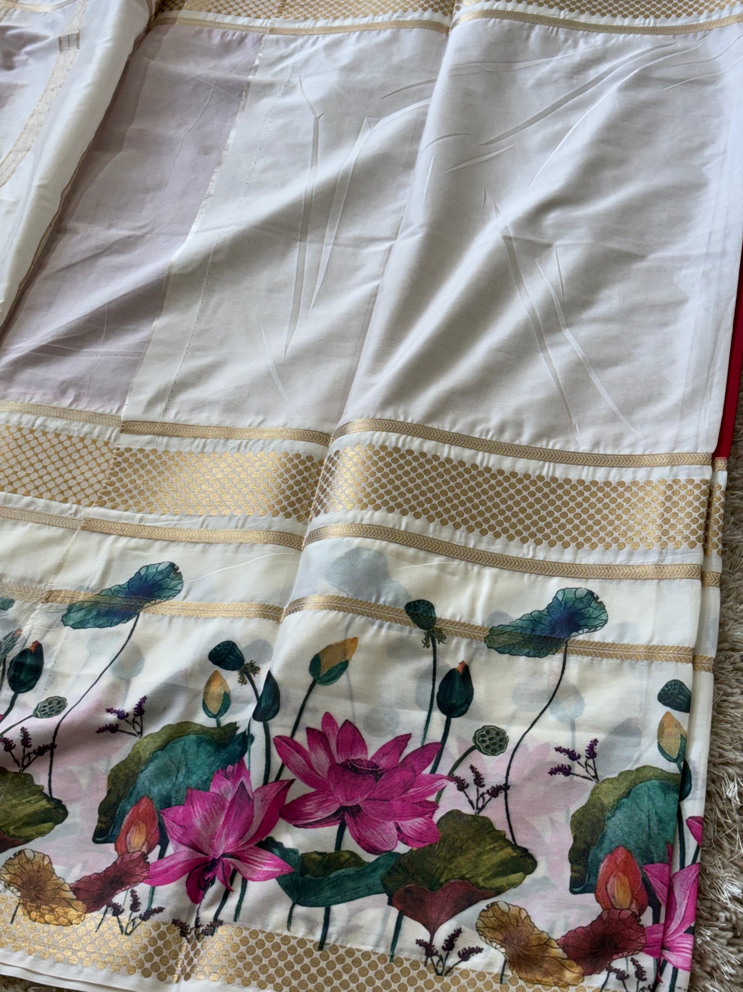 Semi Mysore Silk Saree : Red - TN073