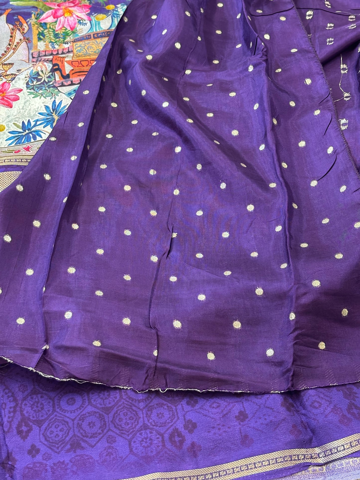 Digital Print Crepe Silk : Violet - TN083