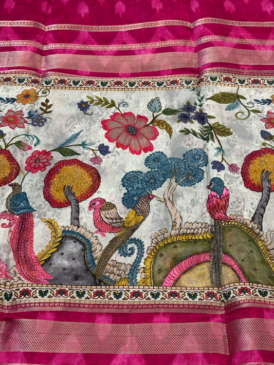 Digital Print Crepe Silk : Pink - TN088