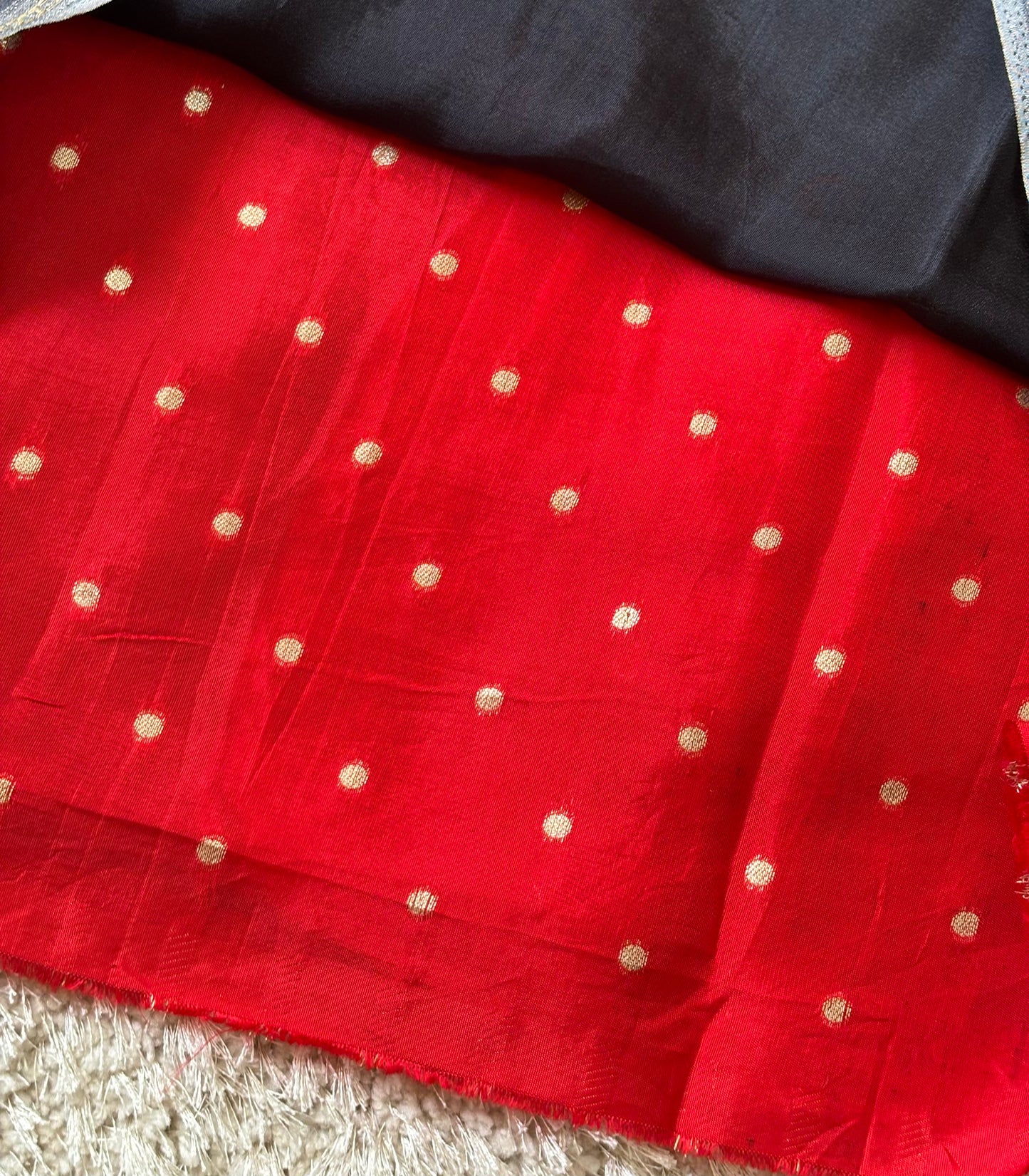 Digital Print Crepe Silk : Black & Red - TN091