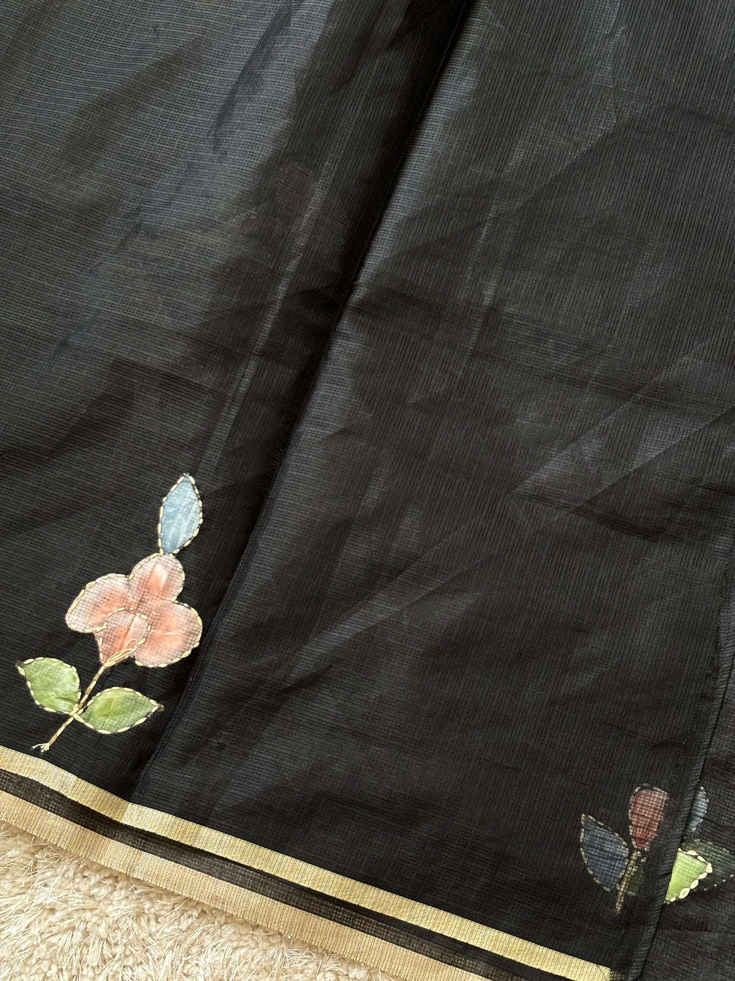 Pure Kota Silk Saree : Black - TN108