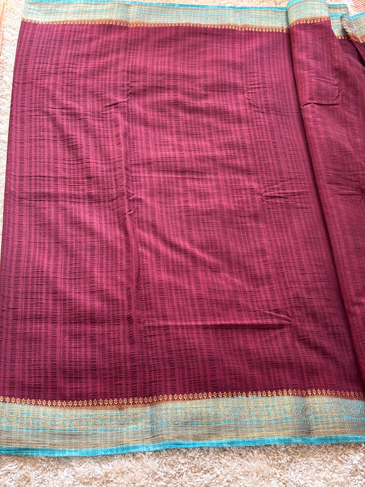 Crepe Tussar Georgette : Magenta - TN143