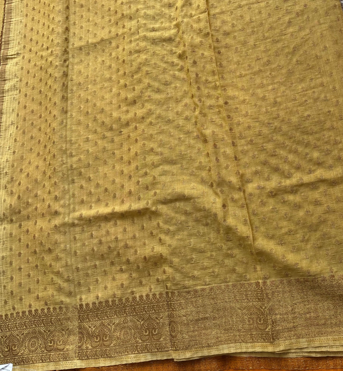 Crepe Tussar Georgette : Mustard - TN144