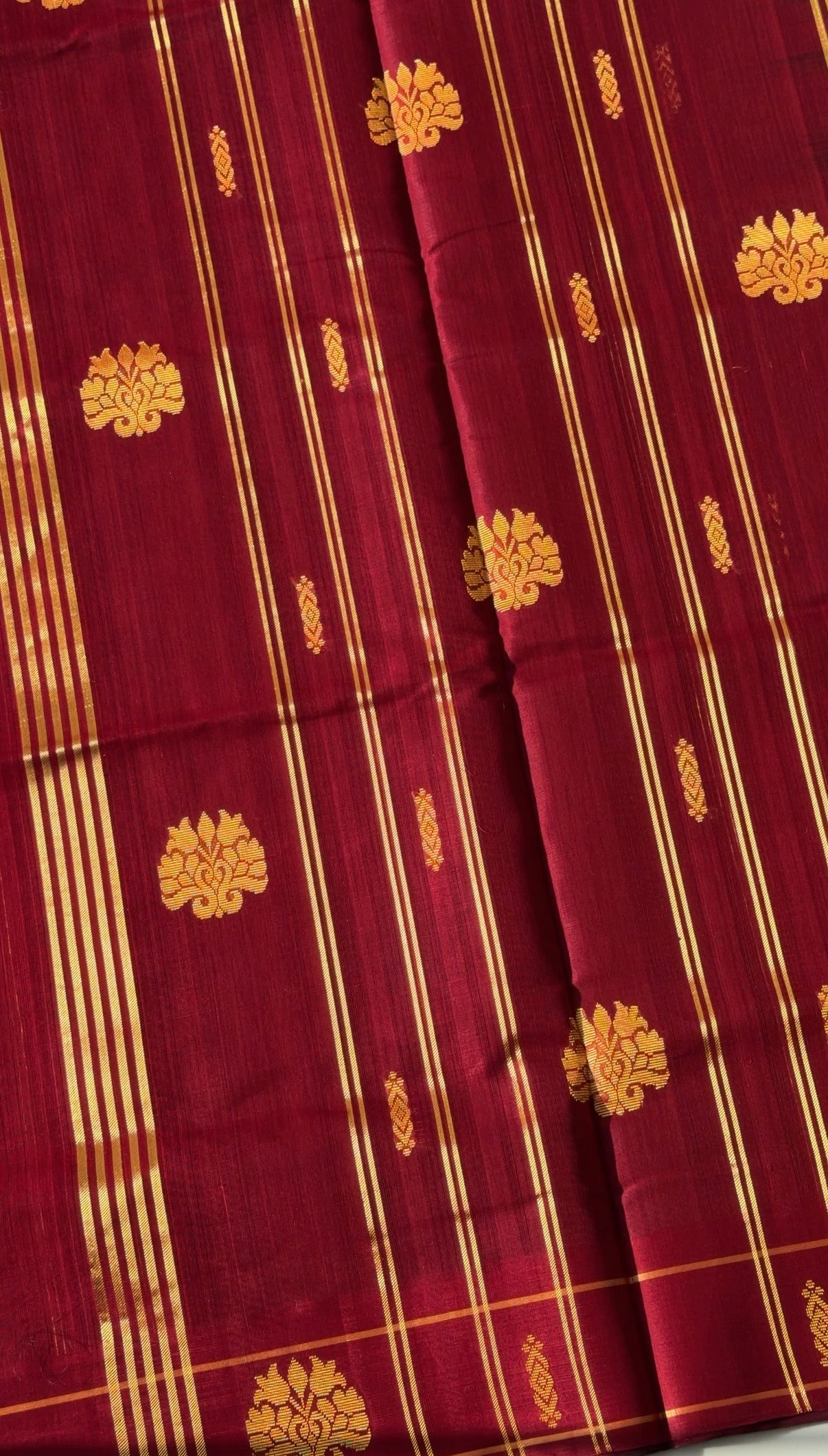 Vegan Silk Saree(Navy blue and maroon)- TN387