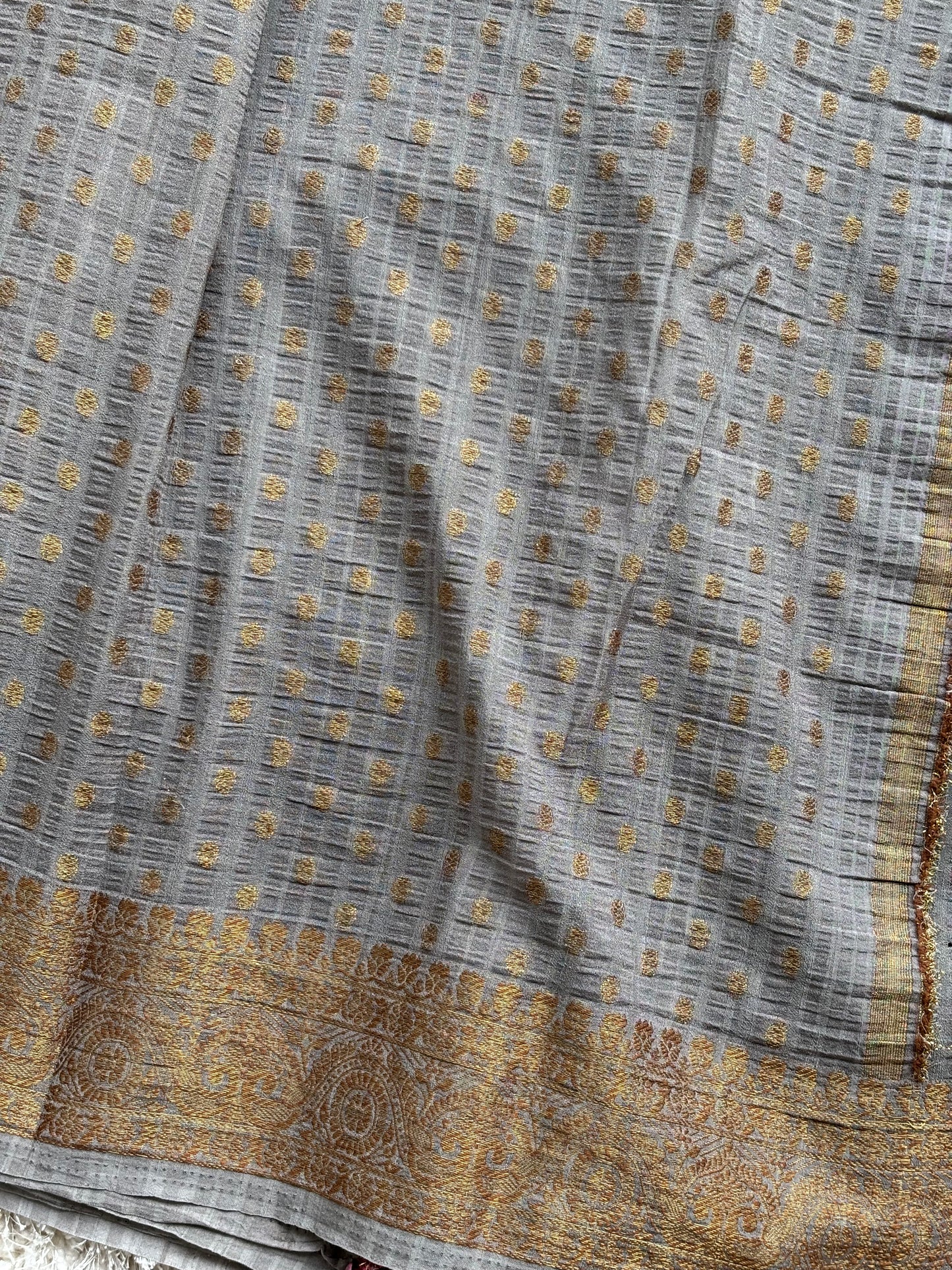 Crepe Tussar Georgette : Black - TN146