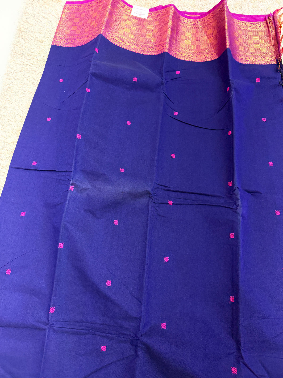 (Weaving & Dyeing Mistake Sarees) Blue & Pink - TN218