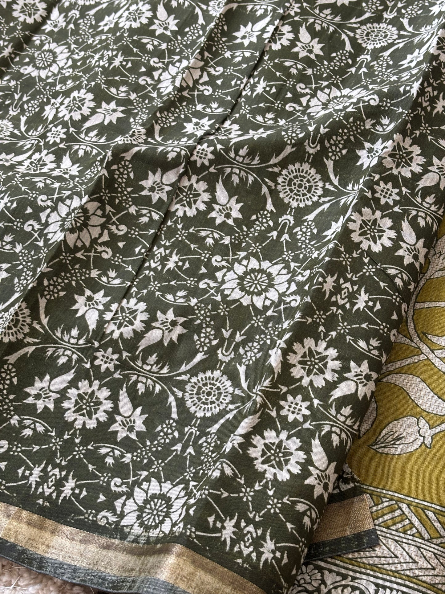 Mashru Silk : Mehendi Green - TN035