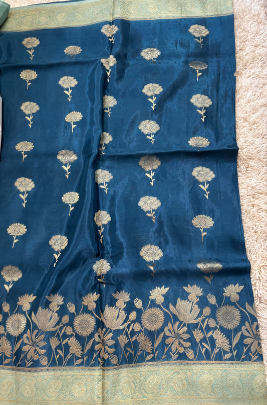 BANARASI SILK : TEAL BLUE - TN005