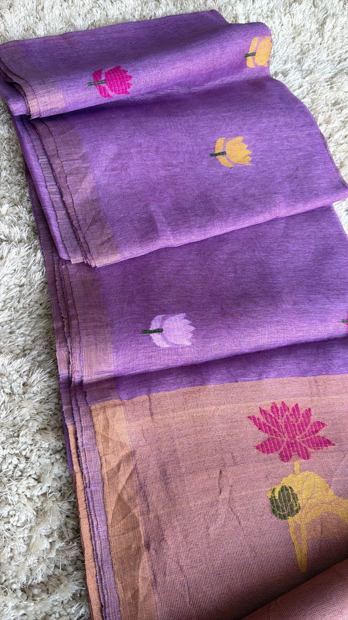 Silk Linen Jamdhani (lavender) - TN420