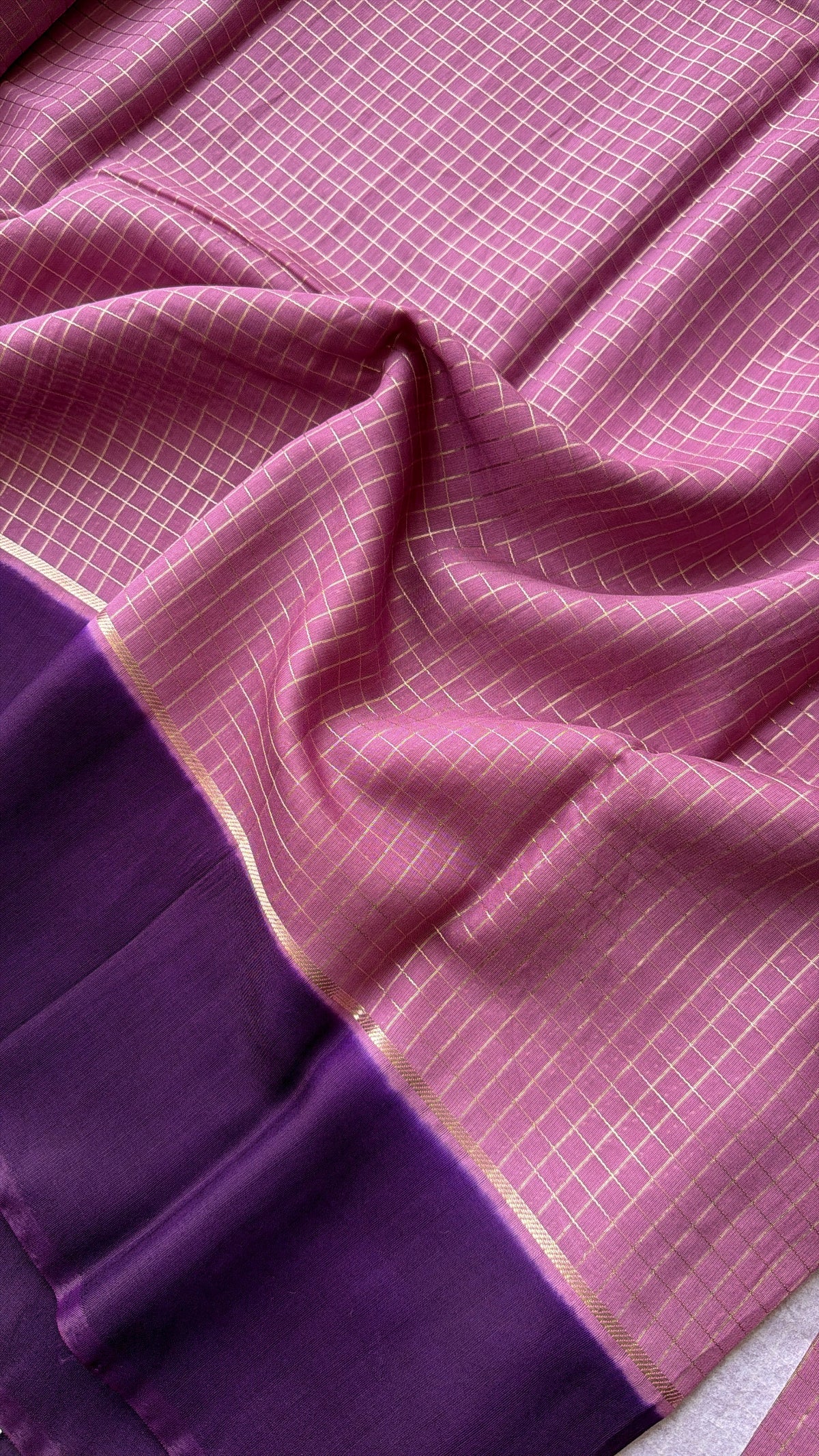 Art silk checks (Pink) - TN415