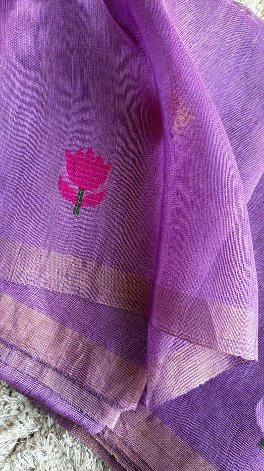 Silk Linen Jamdhani (lavender) - TN420