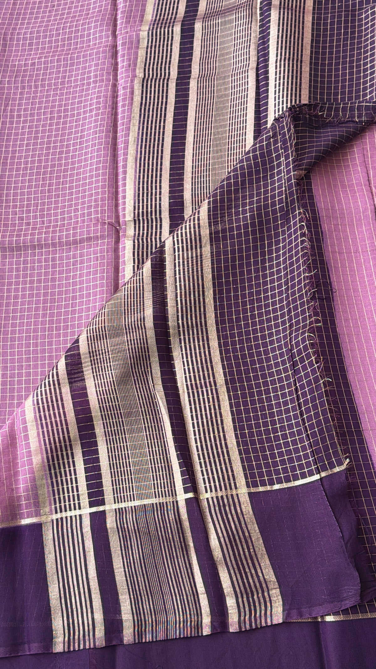 Art silk checks (Pink) - TN415