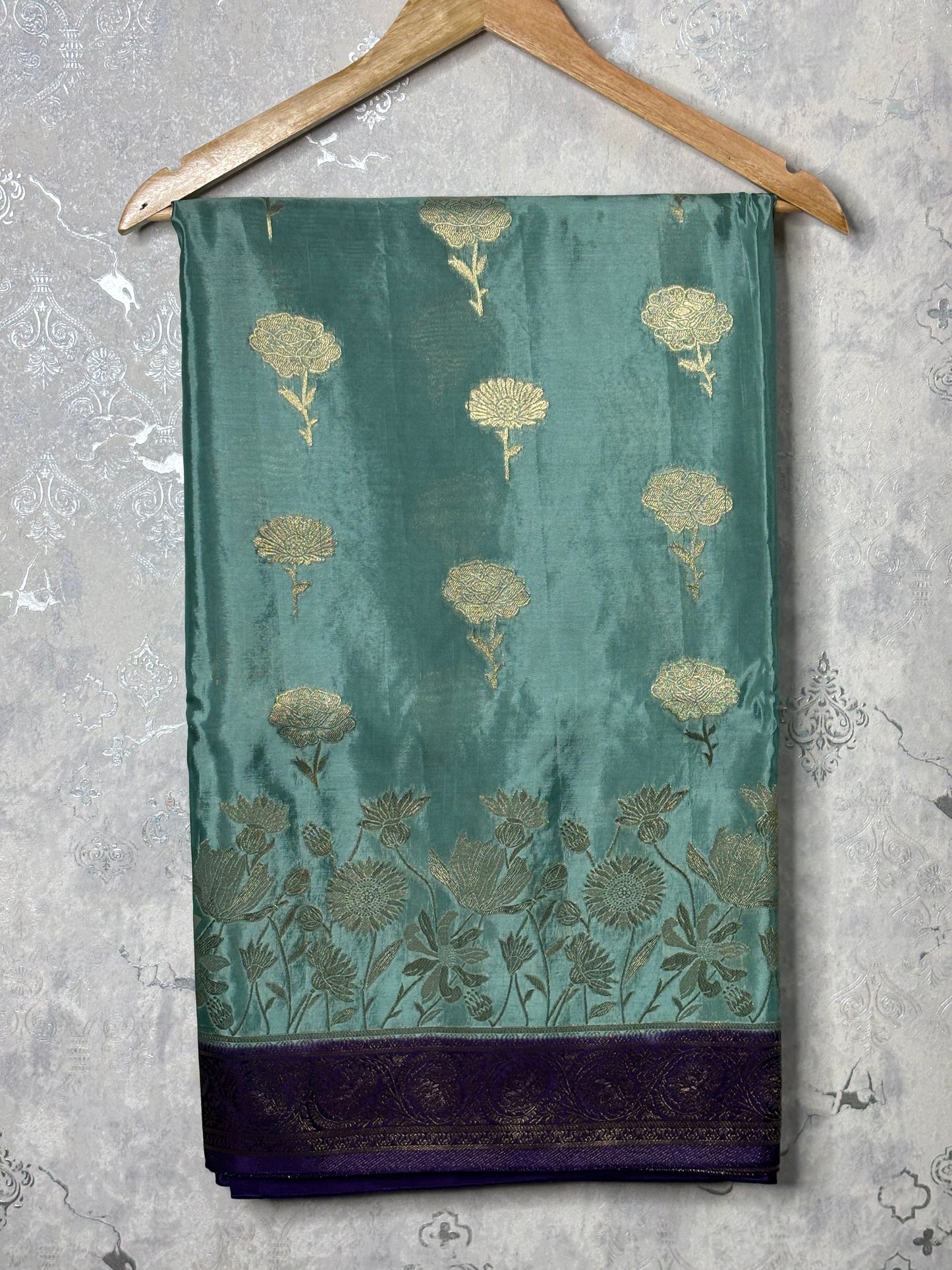 BANARASI SILK : AQUA GREEN - TN001