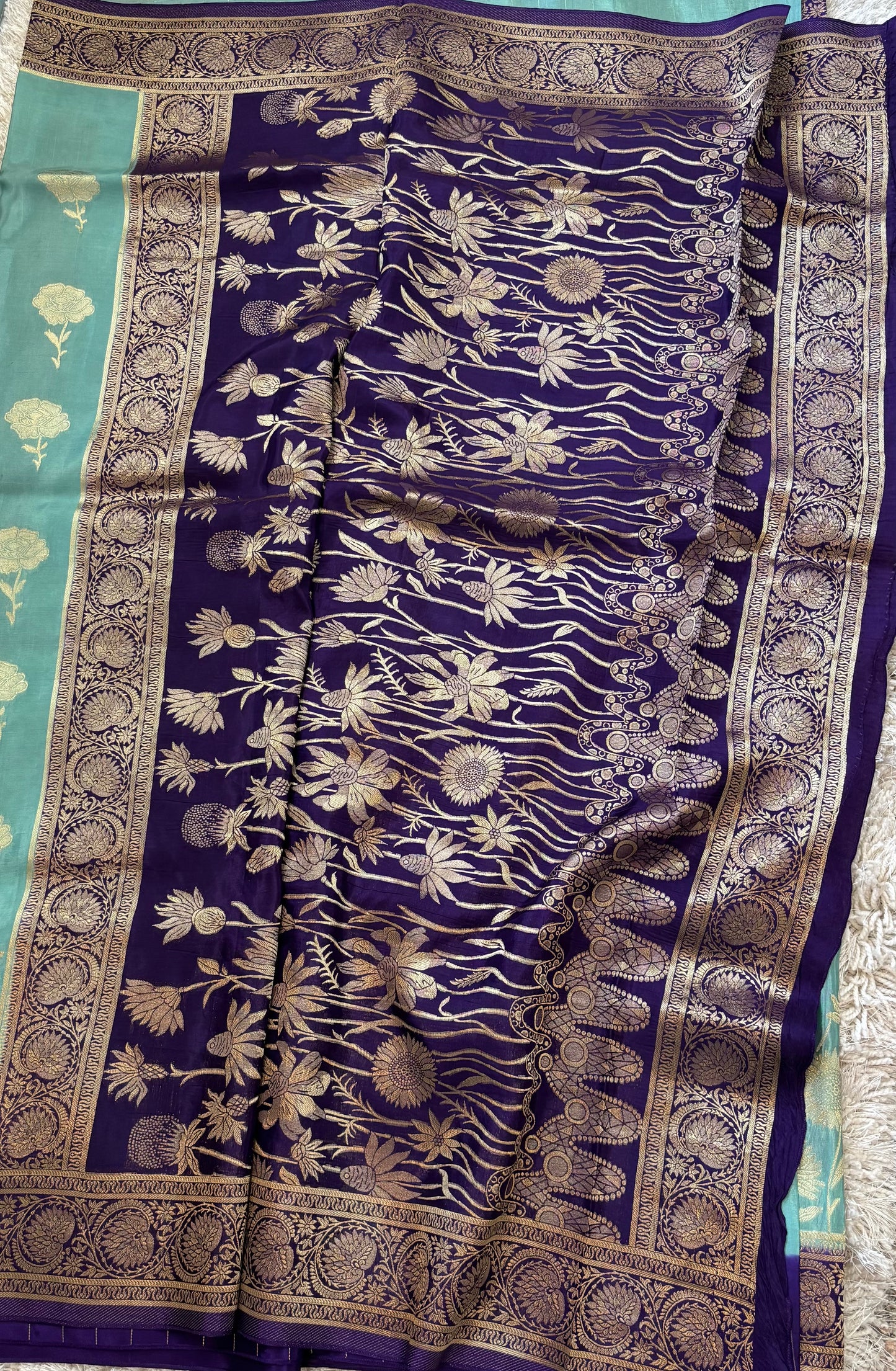 BANARASI SILK : AQUA GREEN - TN001