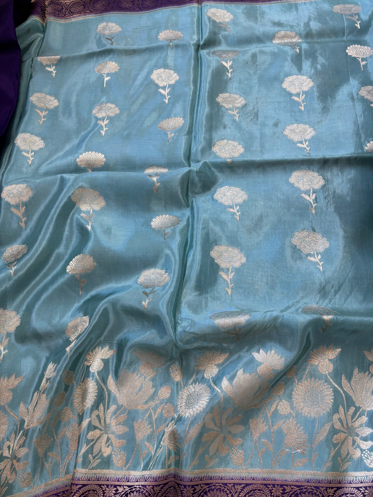 BANARASI SILK : AQUA GREEN - TN001