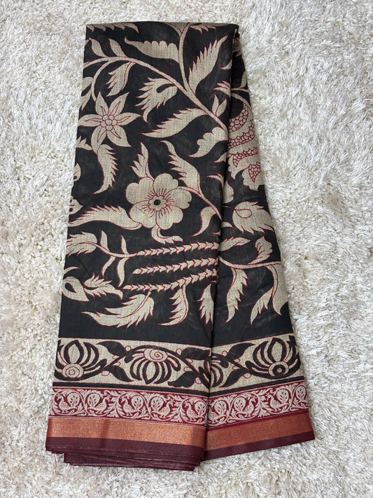 Mashru Silk : Black - TN031