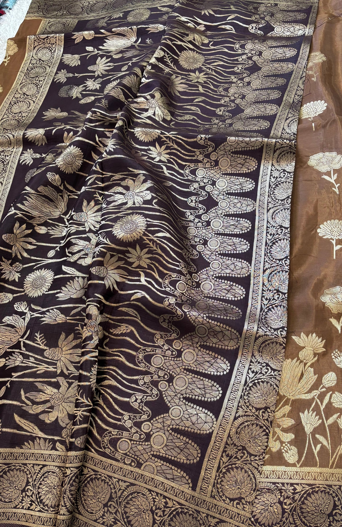 BANARASI SILK : BROWN - TN002