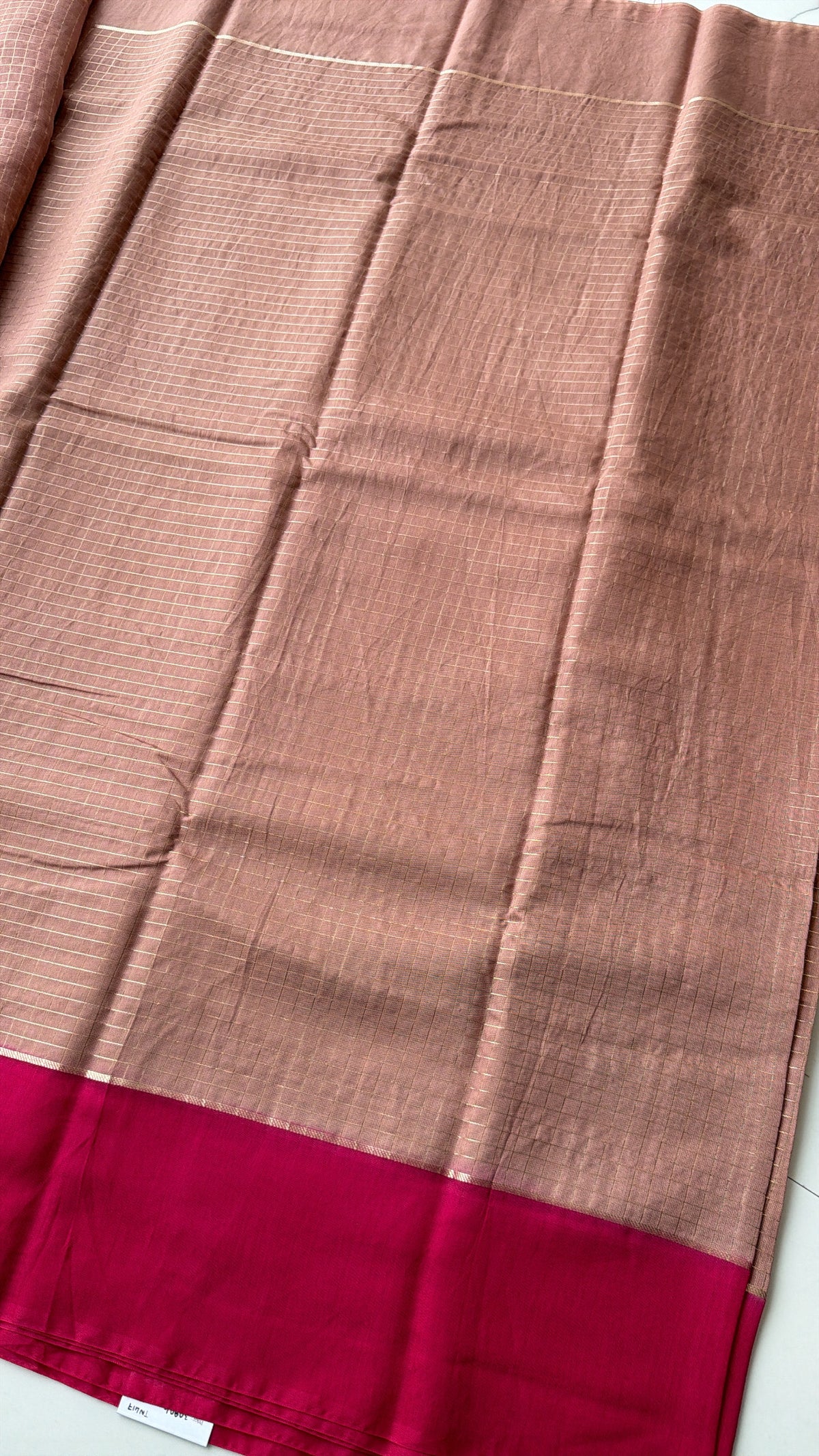Art silk checks (Dusty Rose Pink) - TN417