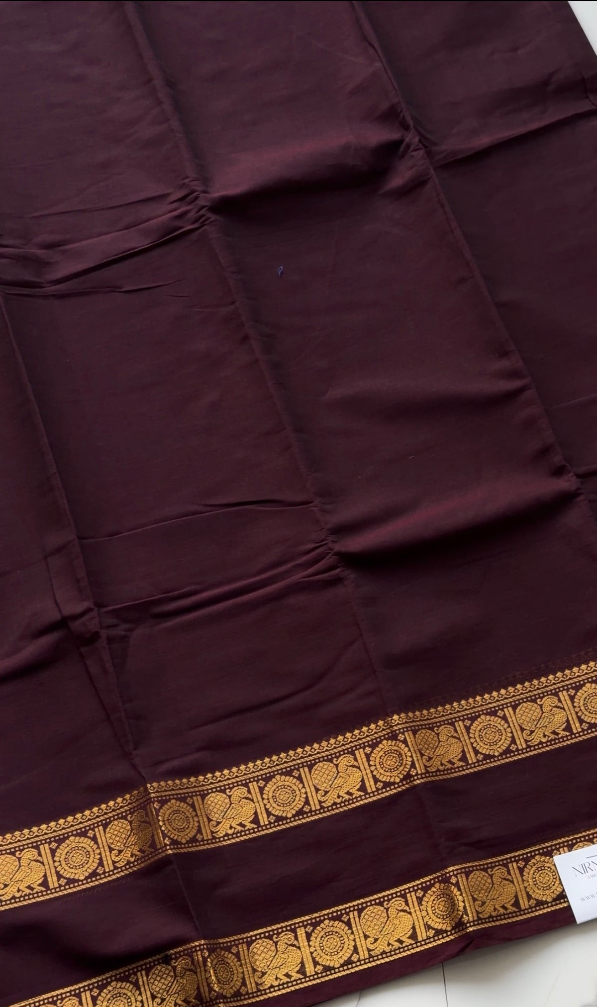 Brown Kanchi cotton saree - TN428