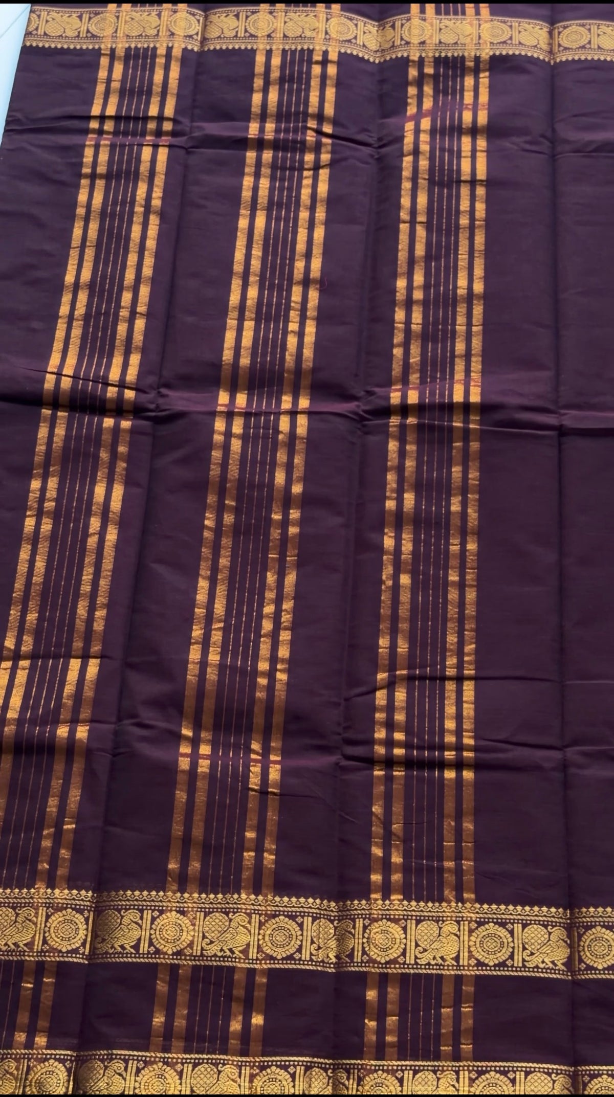 Brown Kanchi cotton saree - TN428