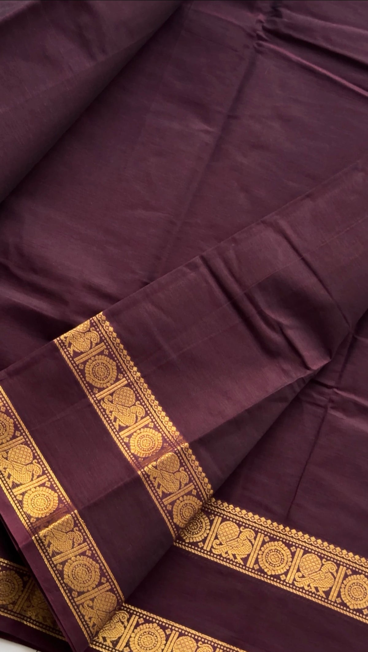 Brown Kanchi cotton saree - TN428