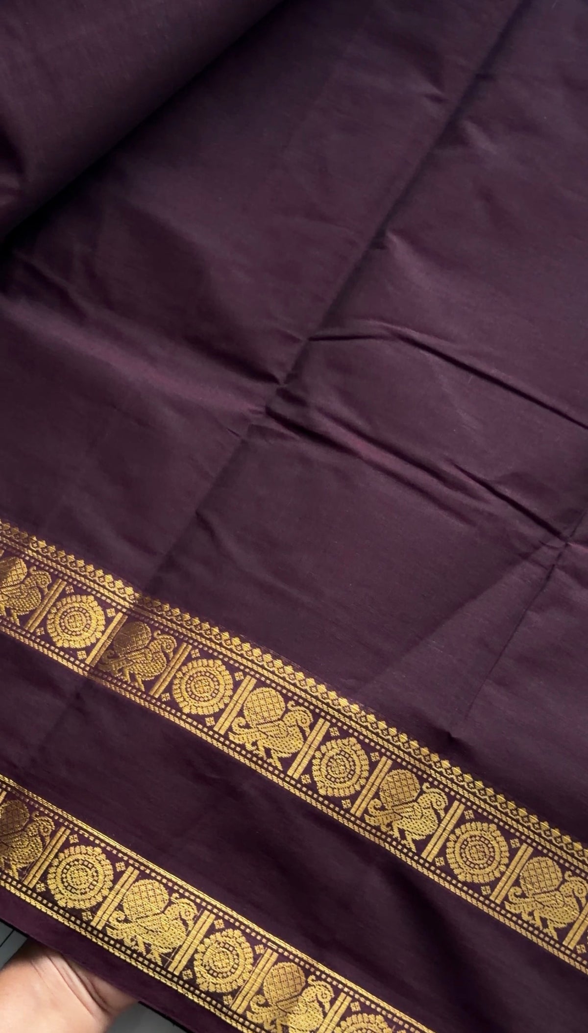 Brown Kanchi cotton saree - TN428