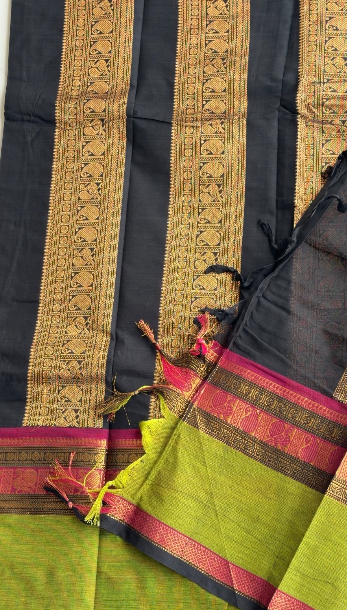 Black 120 count kanchi cotton - TN433