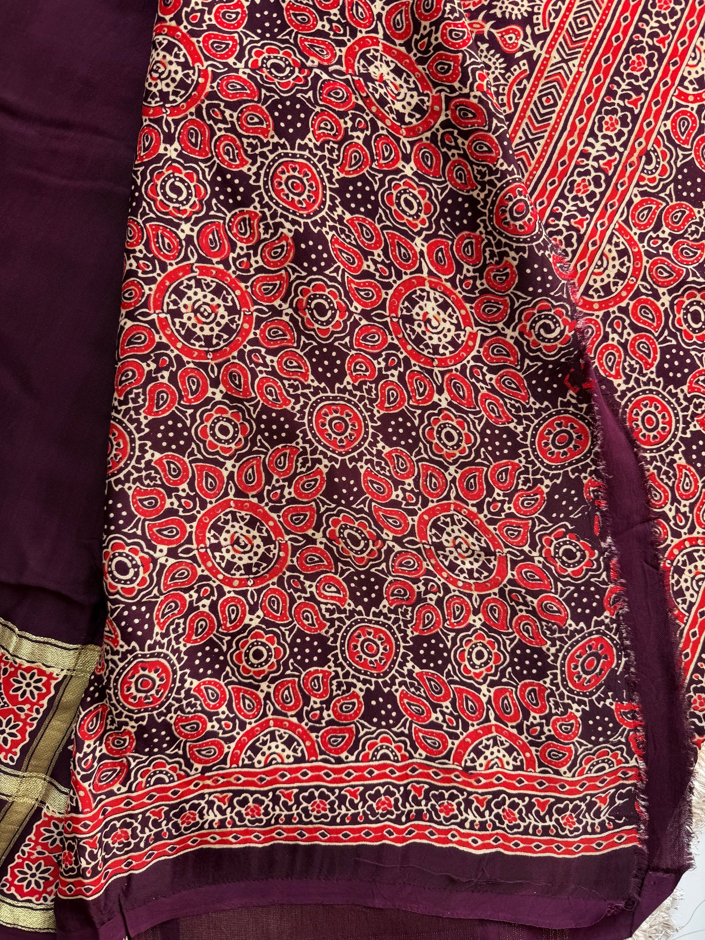Ajrak Printed Modal Silk Saree - TN181