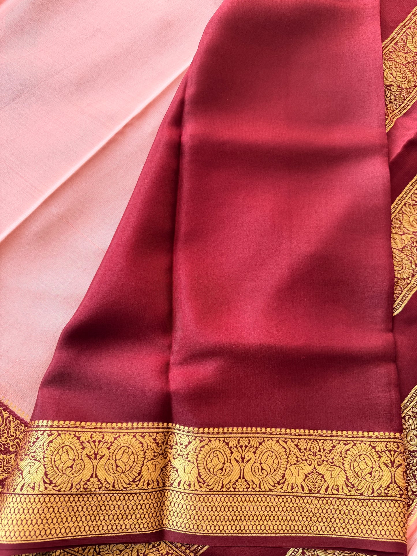 Peach & Maroon - Partly Pallu TN-281