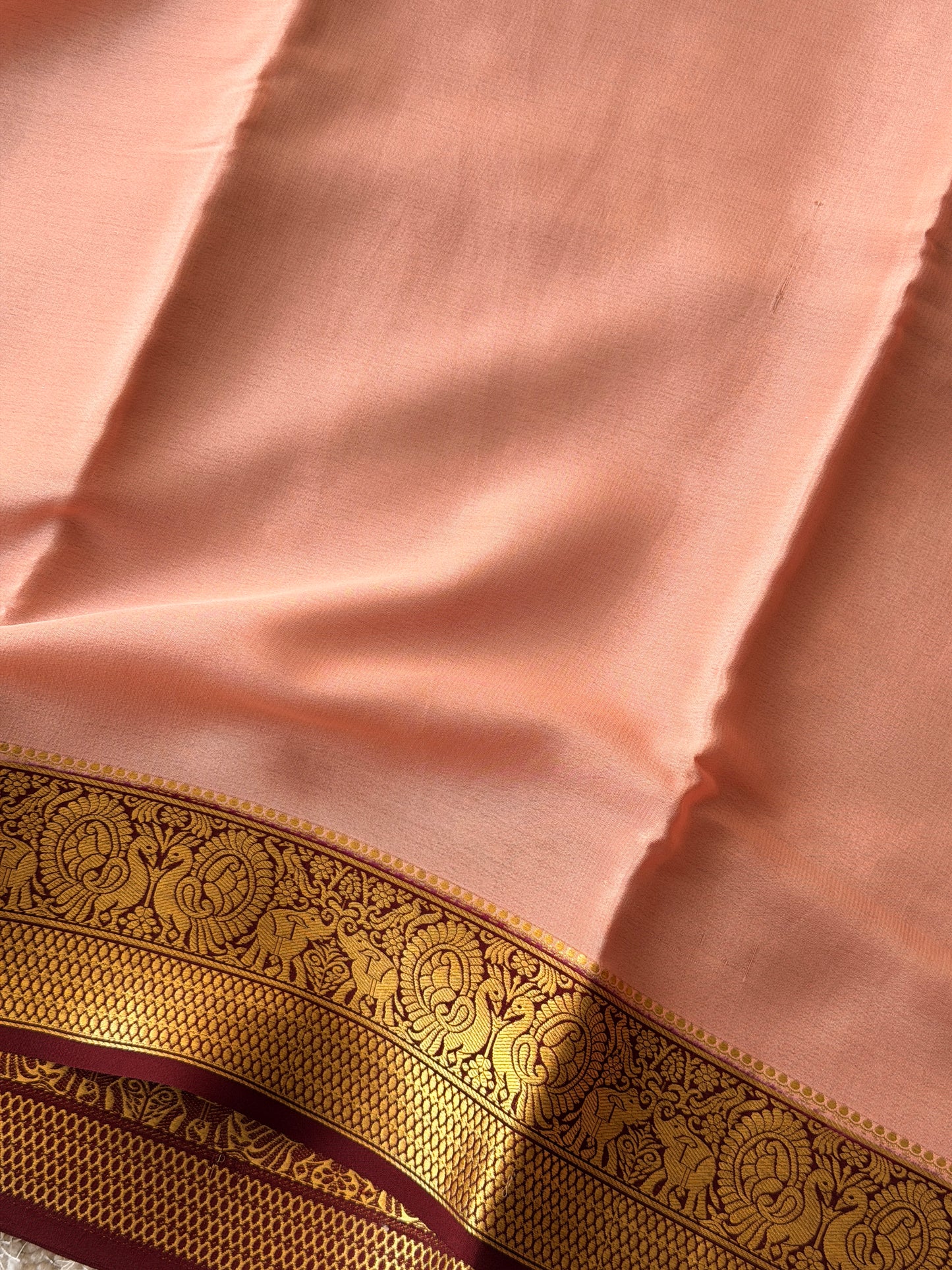 Peach & Maroon - Partly Pallu TN-281
