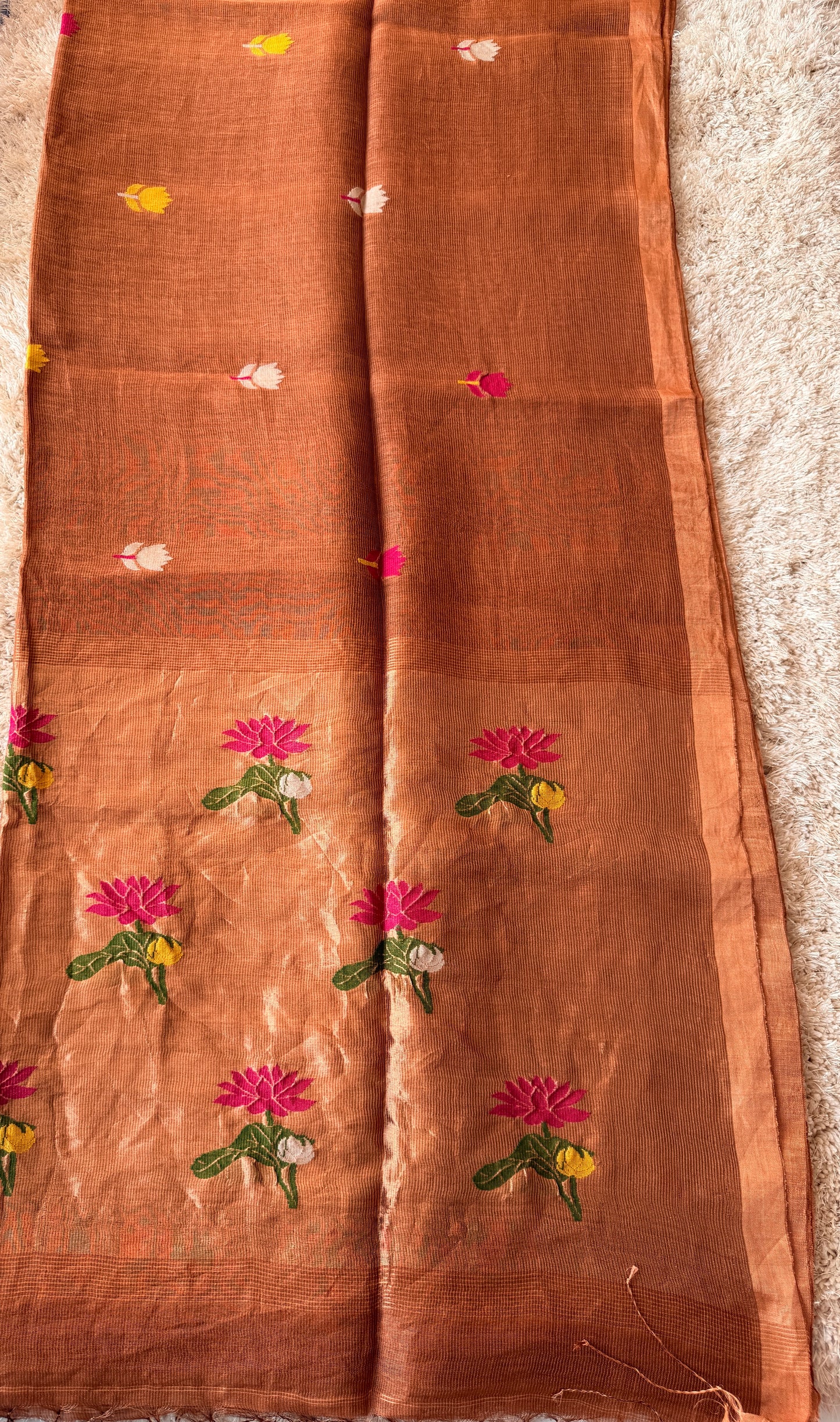 Silk Linen Jamdani Saree - TN281