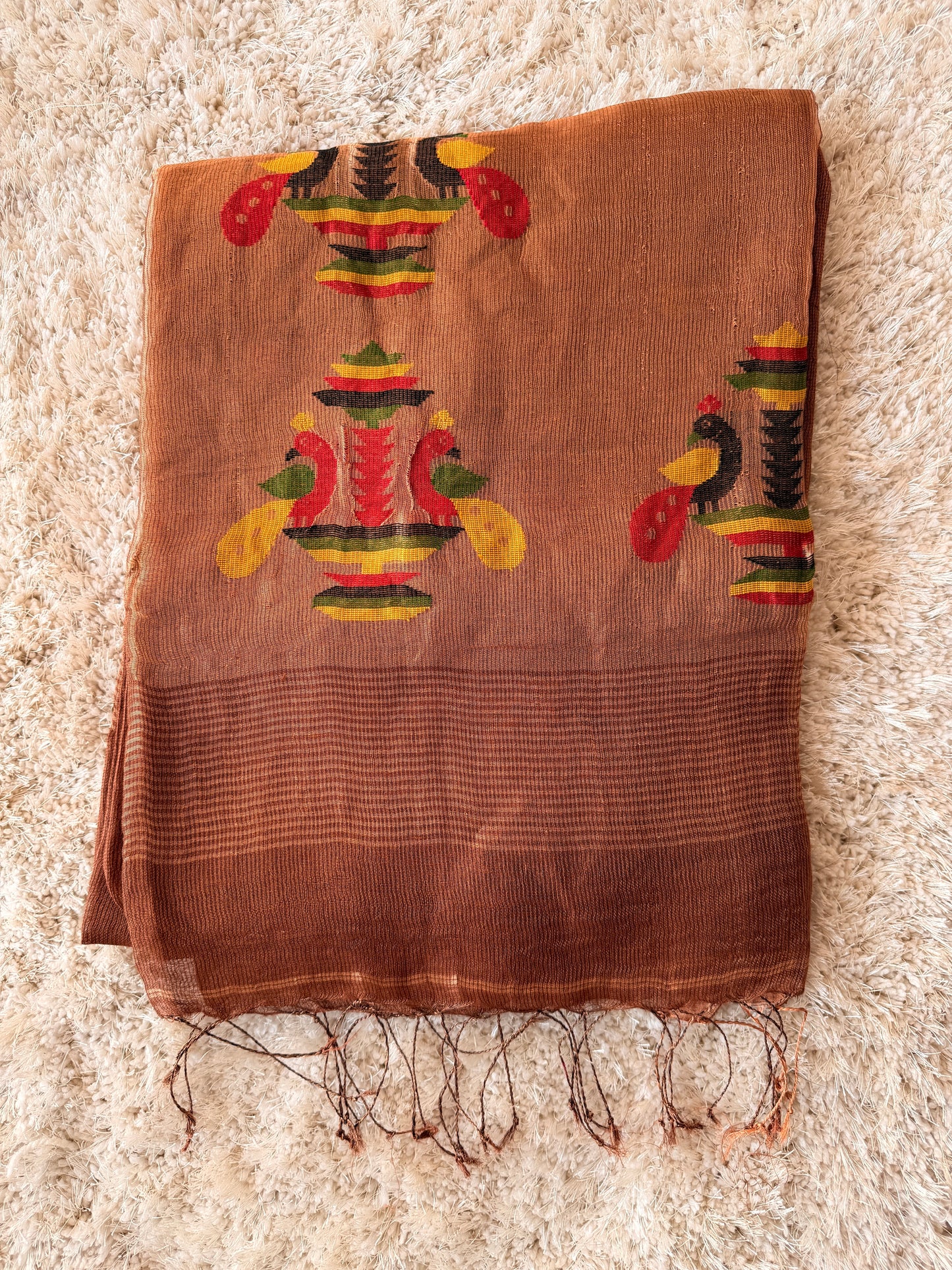 Silk Linen Jamdani Saree - TN277