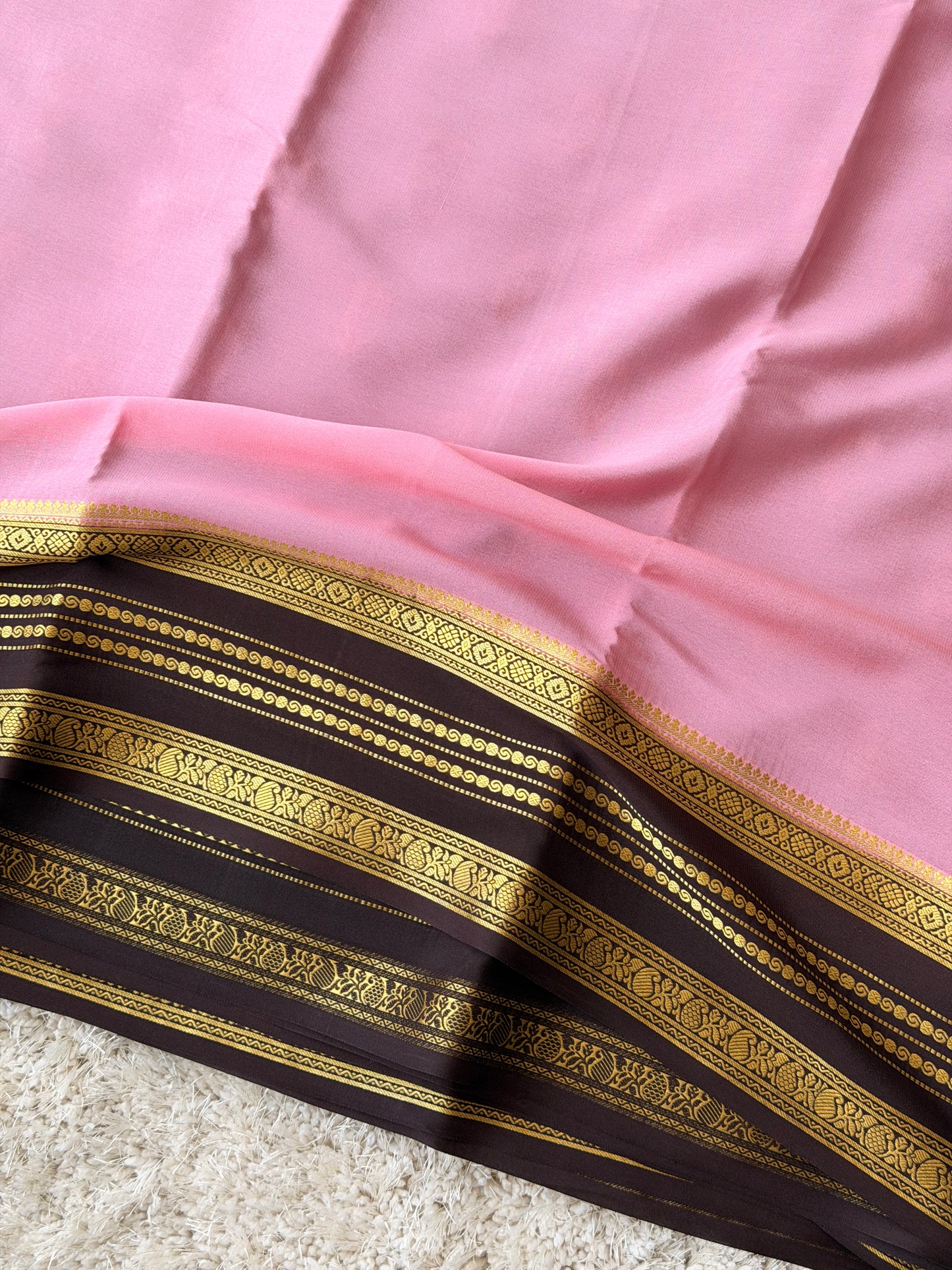 Baby Pink & Brown - Partly Pallu - TN186