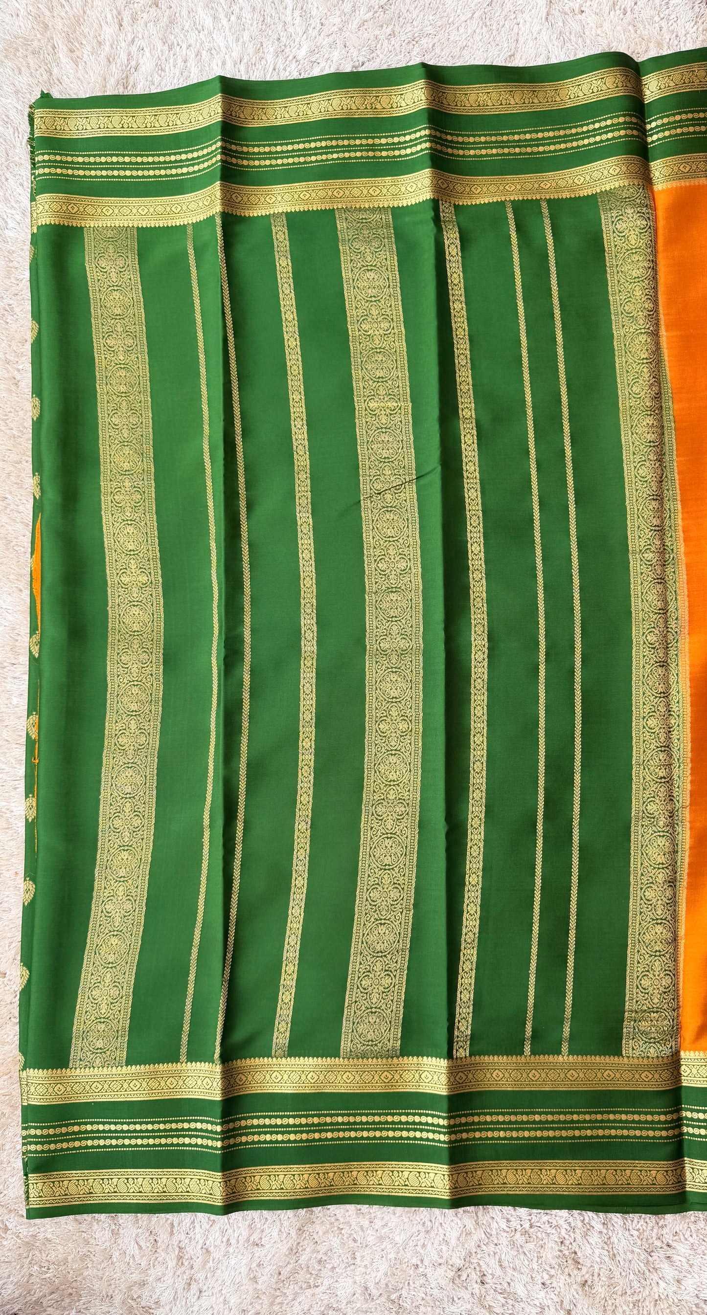 Yellow & Green - Partly Pallu - TN205