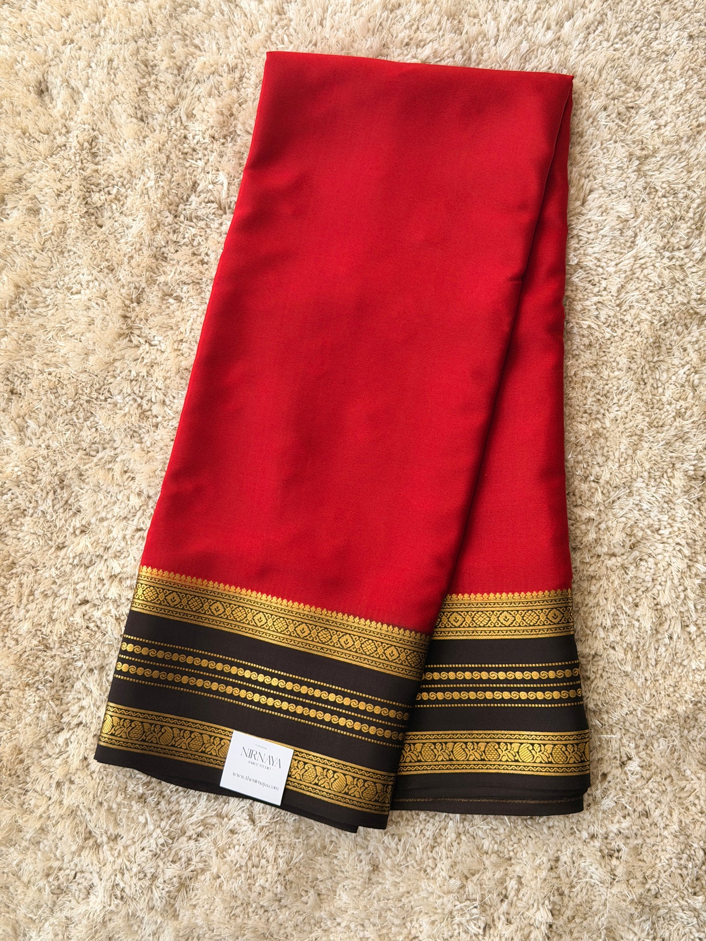 Red & Black - Partly Pallu - TN208