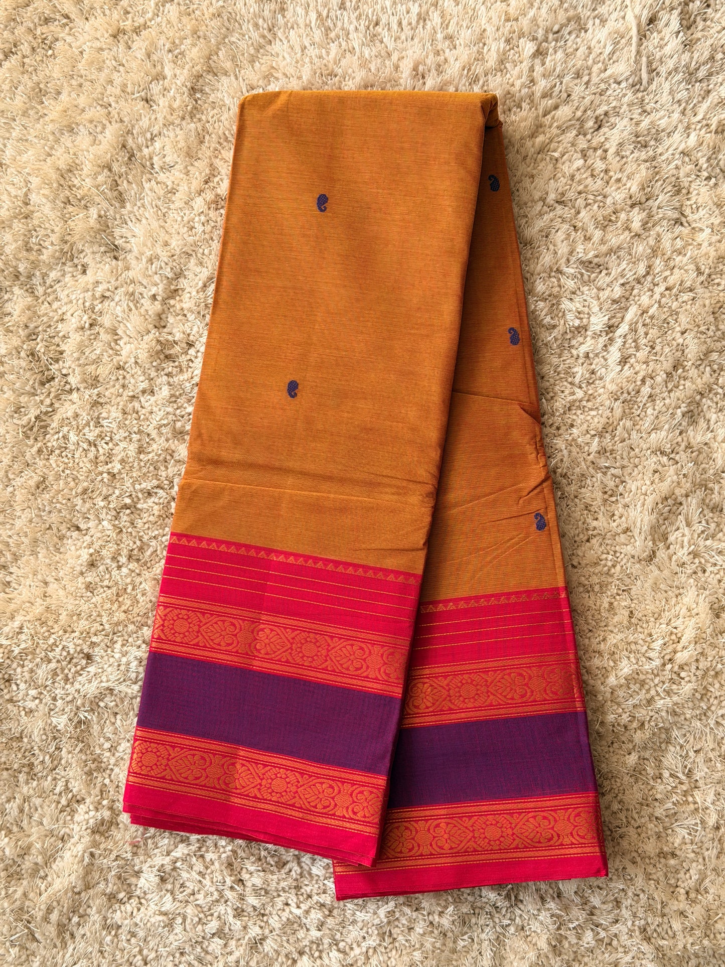 Mustard with Pink & Purple Border - TN056