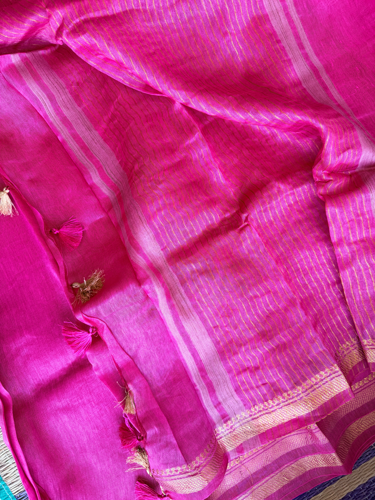 Pink Pure Linen Sare - TN340