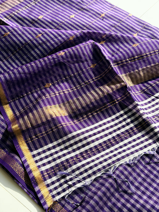 Handloom Maheshwari Purple - TN344