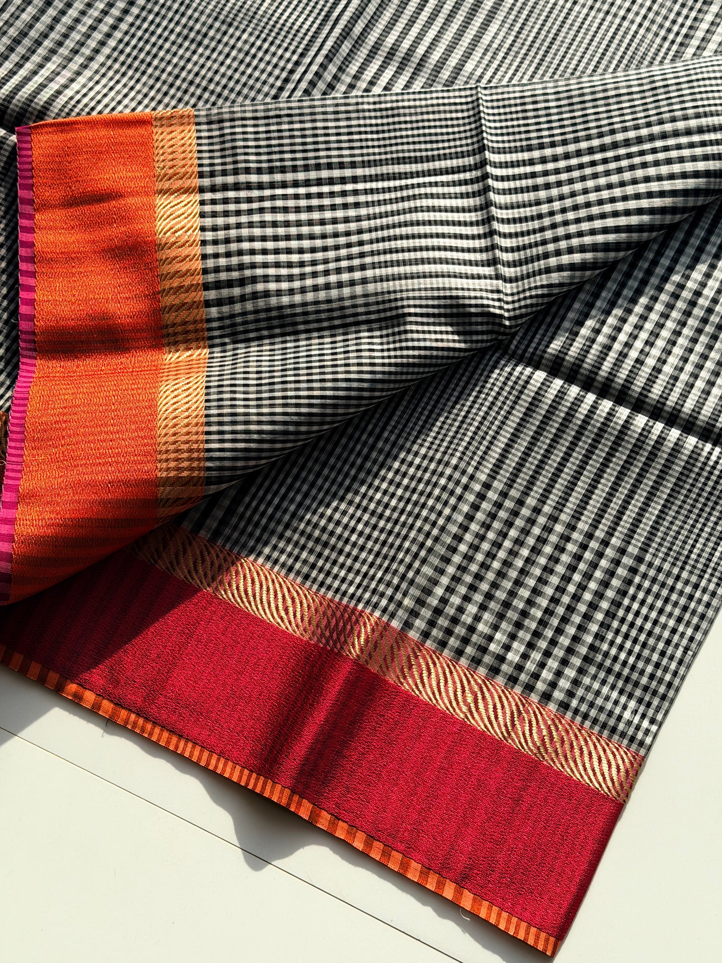 Handloom Maheshwari Black - TN345