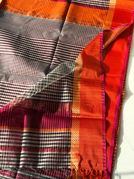 Handloom Maheshwari Black - TN345