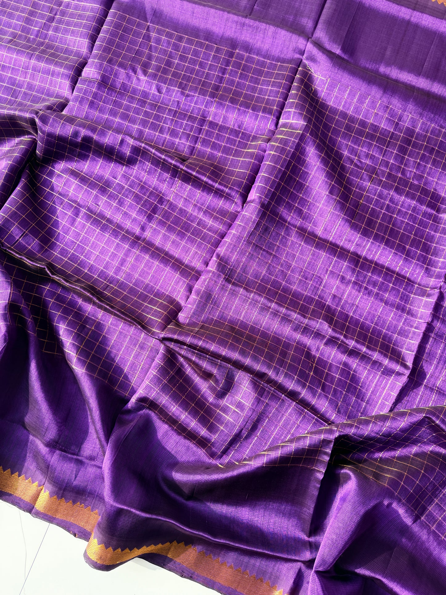 Handwoven Mangalagiri Pattu (Purple) TN347