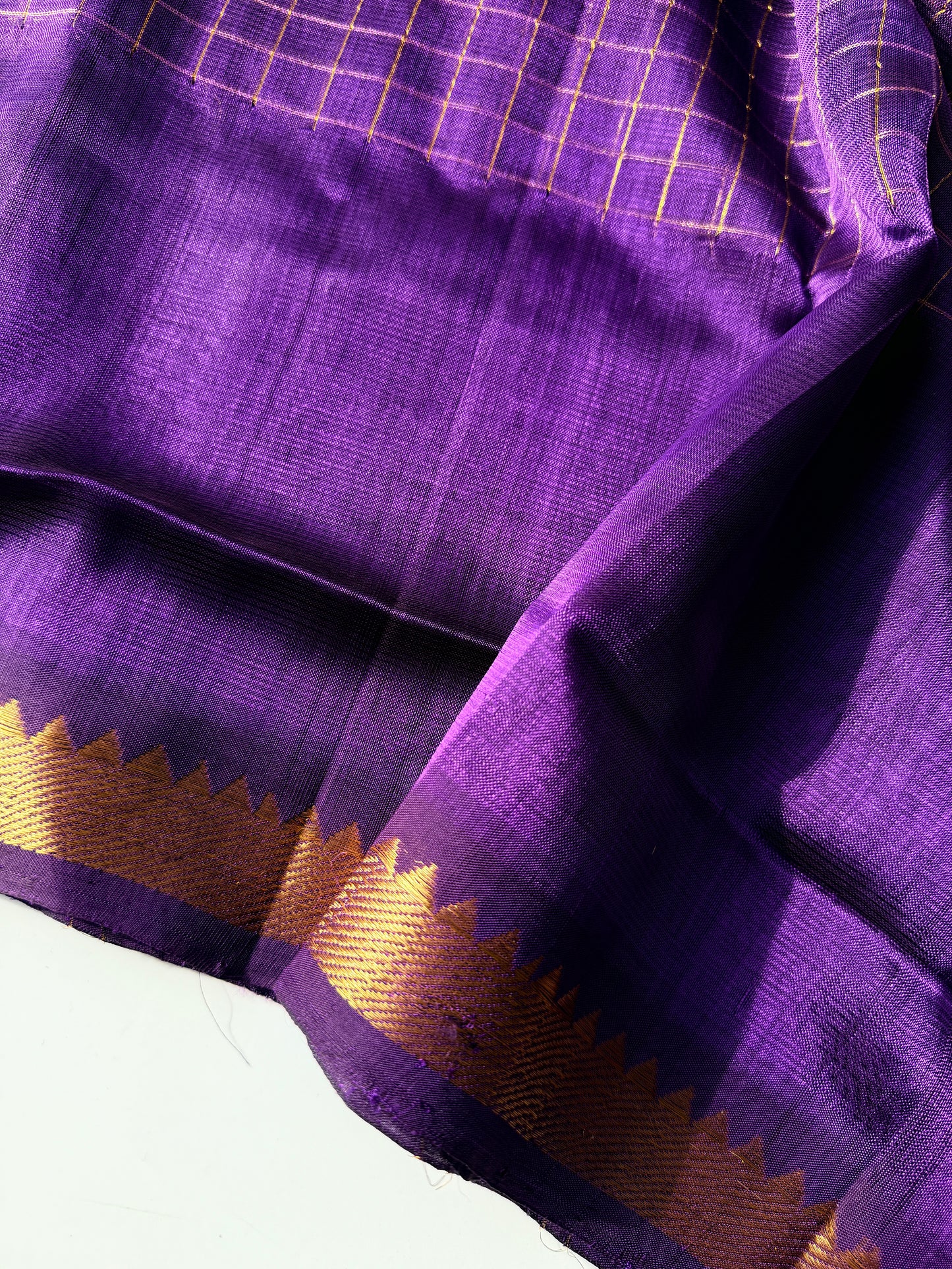 Handwoven Mangalagiri Pattu (Purple) TN347