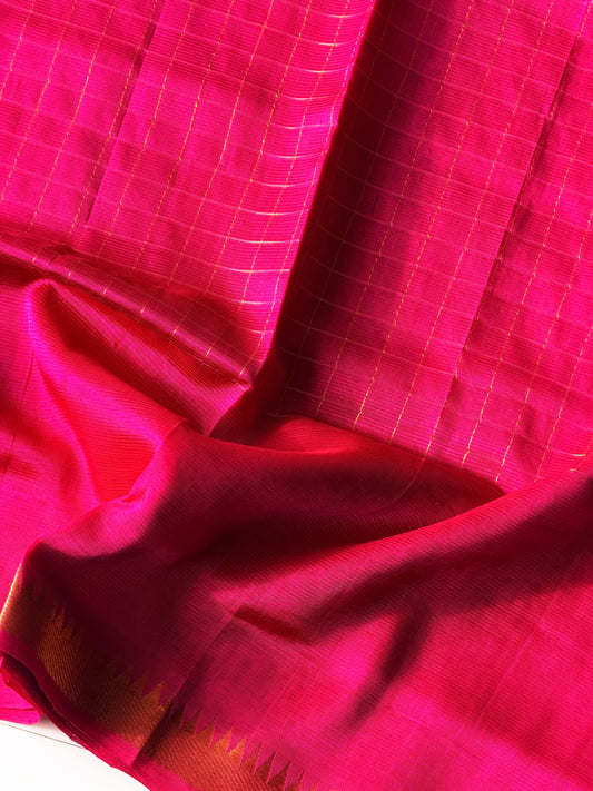 Handwoven Mangalagiri Pattu (Pink) - TN351