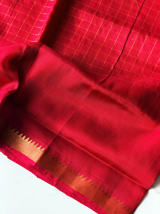 Handwoven Mangalagiri Pattu (Red) - TN352