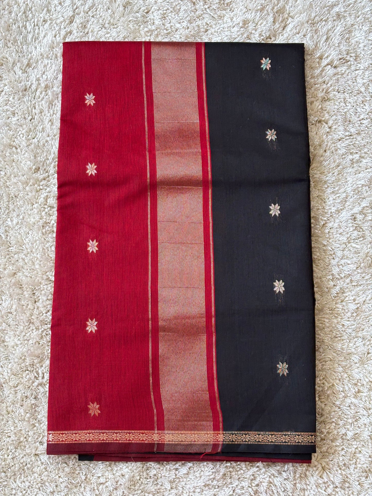 Maheshwari cotton : Red & Black - TN048
